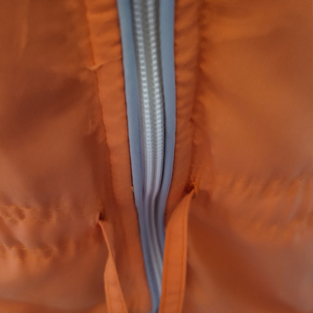 Orange Gray Lightweight Windbreaker Anorak Jacket Sz L Gorpcore Activewear - Picture 5 of 8